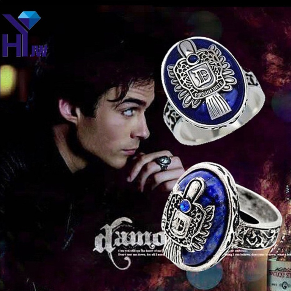 The Vampire Diaries Damon Salvatore Blue Ring New